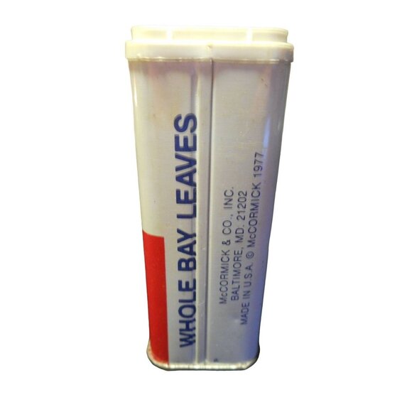 Vintage Schilling Whole Bay Leaves Laurel Seasoning Spice Container Estate Find - Picture 2 of 6